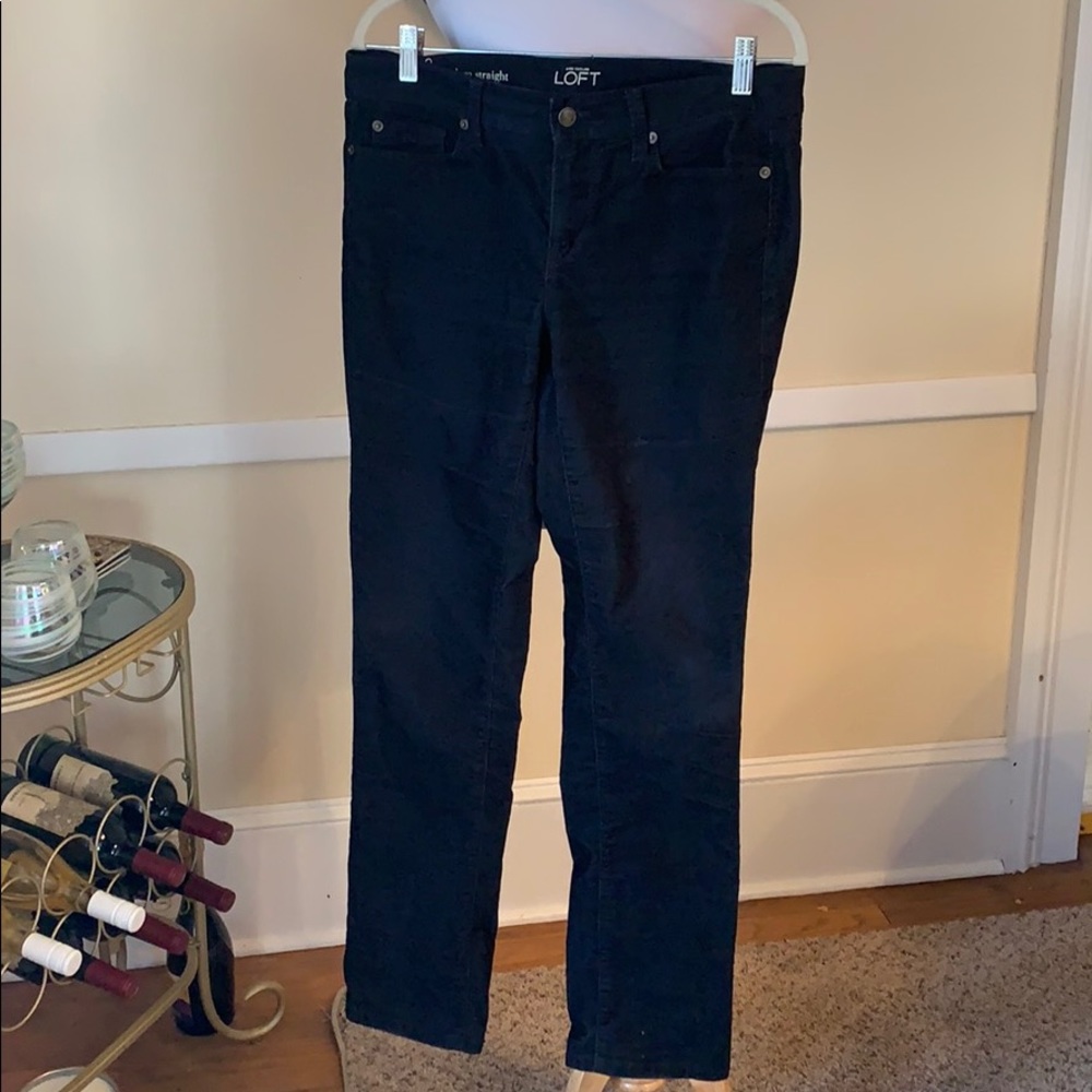 Loft Straight Black Cords Size 8 Black EUC